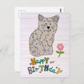 Geburtstag mit Katze Postkarte (Vorne/Hinten)