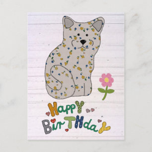 Geburtstag mit Katze Postkarte
