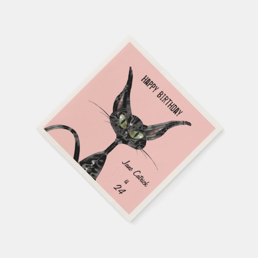 Geburtstag mit Kitty Serviette (Ecke)