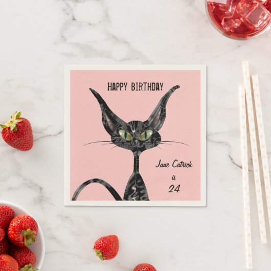 Geburtstag mit Kitty Serviette (Beispiel)