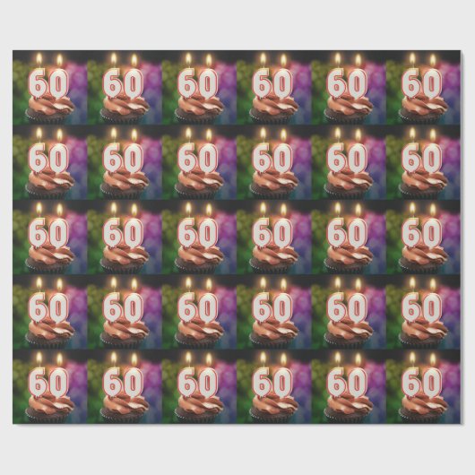 Geburtstag mit Kuchen und Kerzen Geschenkpapier (Flach)