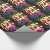 Geburtstag mit Kuchen und Kerzen Geschenkpapier (Ecke)