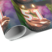 Geburtstag mit Kuchen und Kerzen Geschenkpapier (Rolleneckpunkt)
