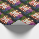 Geburtstag mit Kuchen und Kerzen Geschenkpapier (Ecke)
