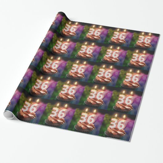 Geburtstag mit Kuchen und Kerzen Geschenkpapier (Ungerollt)