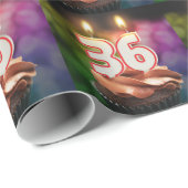 Geburtstag mit Kuchen und Kerzen Geschenkpapier (Rolleneckpunkt)