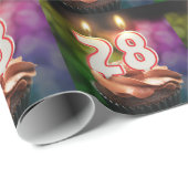 Geburtstag mit Kuchen und Kerzen Geschenkpapier (Rolleneckpunkt)