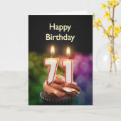 Geburtstag mit Kuchen und Kerzen Karte (Gelbe Blume)