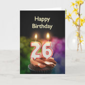 Geburtstag mit Kuchen und Kerzen Karte (Gelbe Blume)