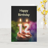 Geburtstag mit Kuchen und Kerzen Karte (Gelbe Blume)