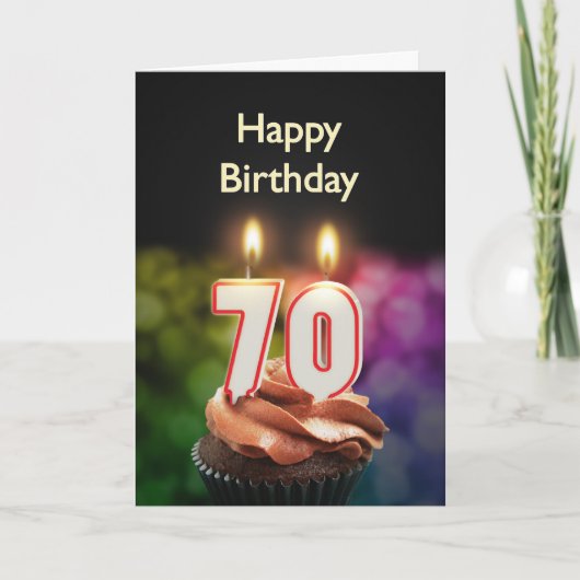 Geburtstag mit Kuchen und Kerzen Karte (Vorderseite)