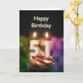 Geburtstag mit Kuchen und Kerzen Karte (Gelbe Blume)