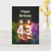 Geburtstag mit Kuchen und Kerzen Karte (Gelbe Blume)