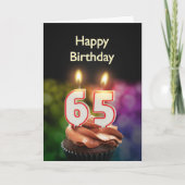 Geburtstag mit Kuchen und Kerzen Karte (Vorderseite)