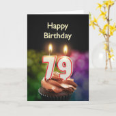 Geburtstag mit Kuchen und Kerzen Karte (Gelbe Blume)