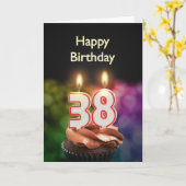 Geburtstag mit Kuchen und Kerzen Karte (Gelbe Blume)