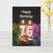 Geburtstag mit Kuchen und Kerzen Karte (Gelbe Blume)