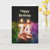 Geburtstag mit Kuchen und Kerzen Karte (Gelbe Blume)