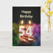 Geburtstag mit Kuchen und Kerzen Karte (Gelbe Blume)