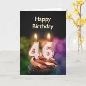 Geburtstag mit Kuchen und Kerzen Karte (Gelbe Blume)