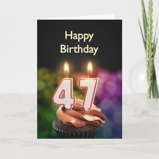 Geburtstag mit Kuchen und Kerzen Karte (Vorderseite)