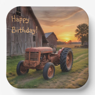 Geburtstag mit Landwirtschftstraktor Pappteller