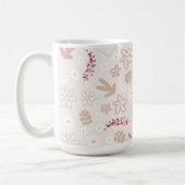 Geburtstag mit Monogramm hübsche Blütenpastellrosa Kaffeetasse (Links)