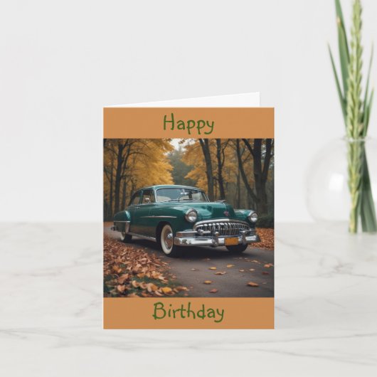 Geburtstag mit Oldtimer Karte (Vorderseite)