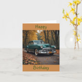 Geburtstag mit Oldtimer Karte (Gelbe Blume)
