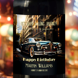 Geburtstag mit Oldtimer Weinetikett