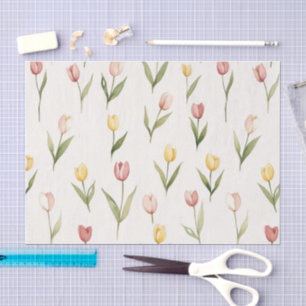 Geburtstag mit rosa gelben Tulpenblumen Seidenpapier
