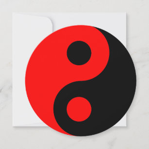 Geburtstag mit rotem und schwarzem Yin-Yang-Symbol Einladung