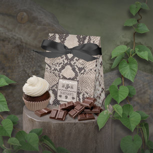 Geburtstag mit Schlangen-Tierdruck-Taupe Geschenkschachtel