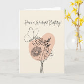 Geburtstag mit Schmetterling Karte (Gelbe Blume)