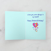 Geburtstag mit süßem Pinguin und Balloons belebt Karte (Innenseite)
