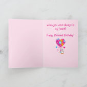 Geburtstag mit süßem Pinguin und Balloons belebt Karte (Innenseite)