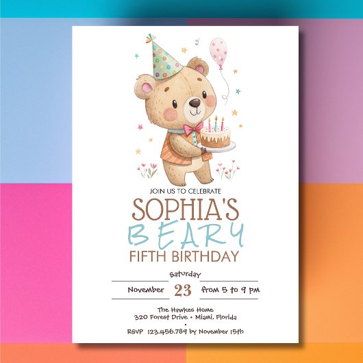 Geburtstag mit Teddybär Einladung