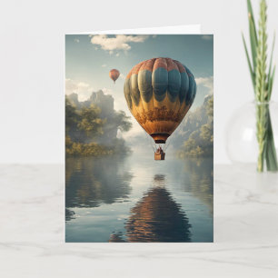 Geburtstag mit Vintage-Heißluftballon Karte