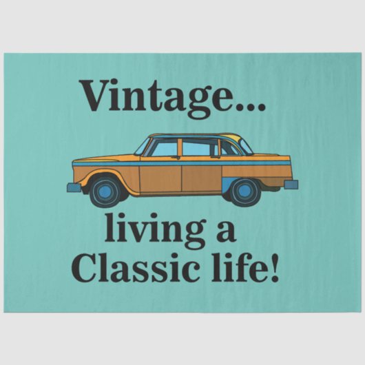 Geburtstag mit Vintage-Oldtimer Seidenpapier (Vorderseite)