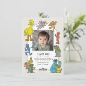 Geburtstag mit Vintage Sesamstraße-Figuren Dankeskarte (Stehend Vorderseite)