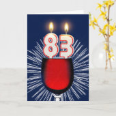 Geburtstag mit Wein und Kerzen Karte (Gelbe Blume)