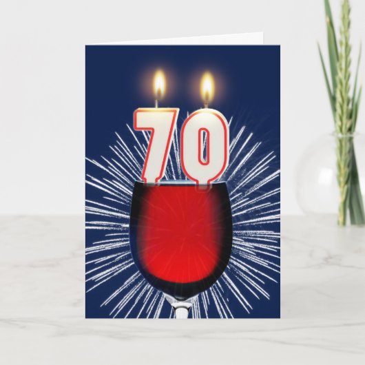 Geburtstag mit Wein und Kerzen Karte (Vorderseite)