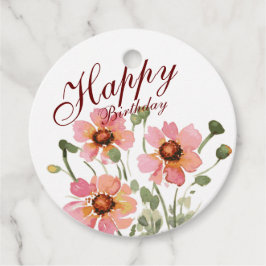 Geburtstag mit wilder Blume Geschenkanhänger