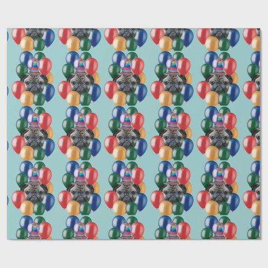 Geburtstag Mops Geschenkpapier (Flach)