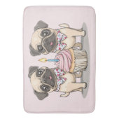 Geburtstag Mops Hunde Cupcake Badematte (Vorderseite Vertikal)
