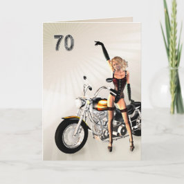 Geburtstag, Motorrad und Mädchen Karte
