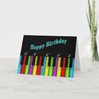Geburtstag - Musical - bunte Tastatur