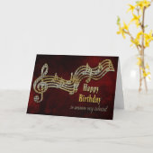 Geburtstag - Musikalische Hinweise Karte (Gelbe Blume)