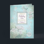 Geburtstag, Mutter, elegantes Land Floral Aqua Bla Karte<br><div class="desc">Schön und elegant ist dieser sanfte und traumhafte Geburtstag mit einem Hauch von Land,  mit seinen Blume in Design gemischt mit grafischen Schmetterlingen.
Das Bild wurde digital für einen realistischeren Effekt konzipiert.</div>