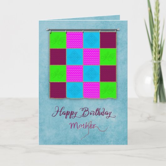 Geburtstag, Mutter, Wand hängt Patchwork Quilt Karte (Vorderseite)